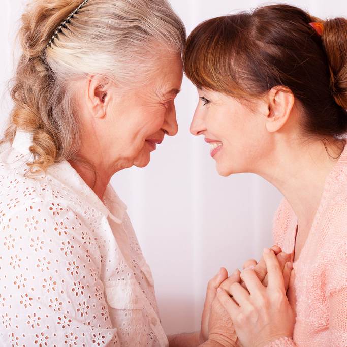 Senior lady with her caregiver